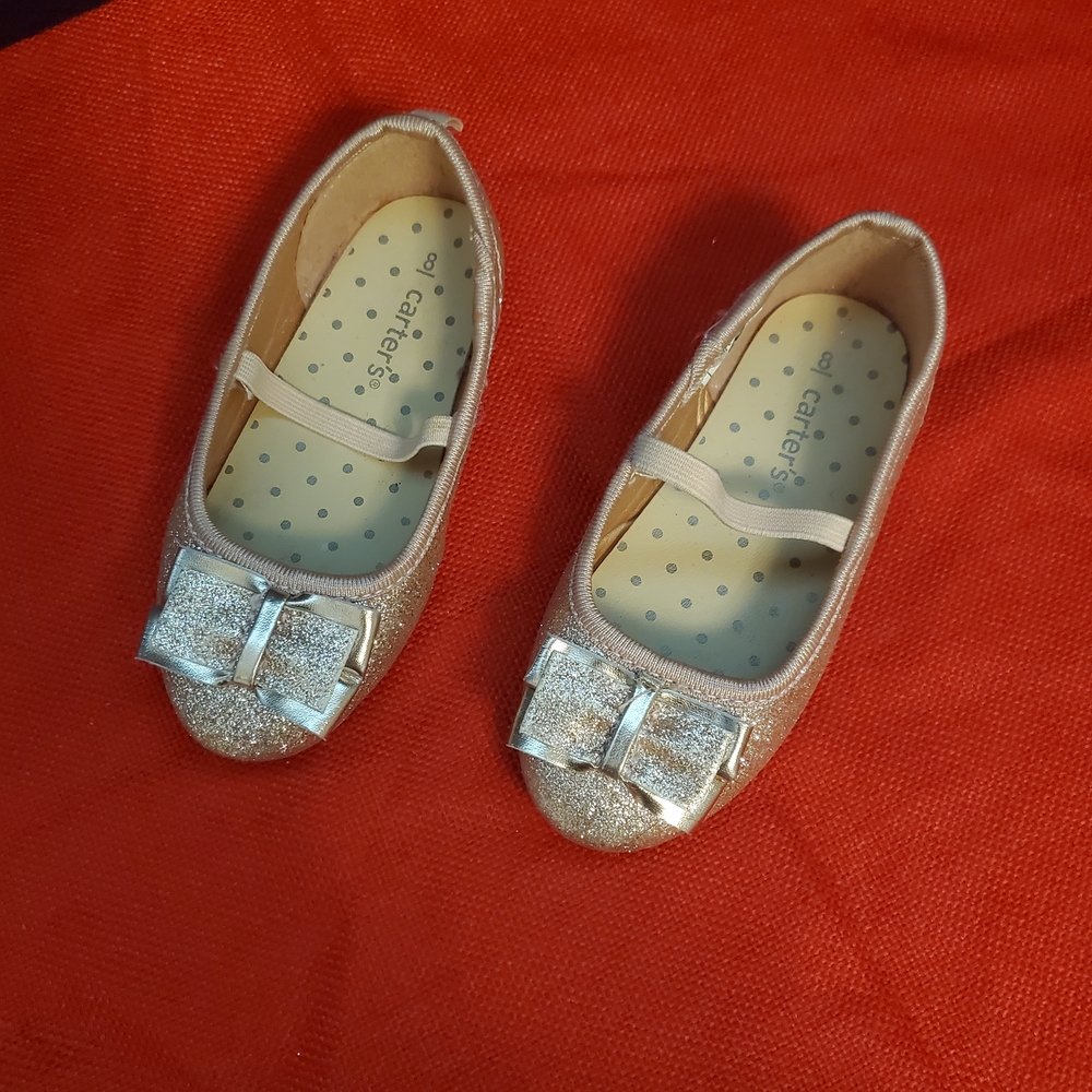 Carter's Sparkly Gold Bow Dress Shoes